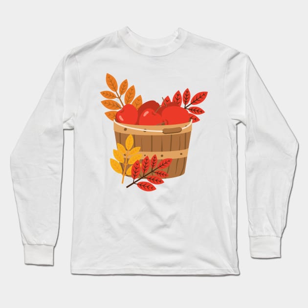 Apple Basket Long Sleeve T-Shirt by SWON Design